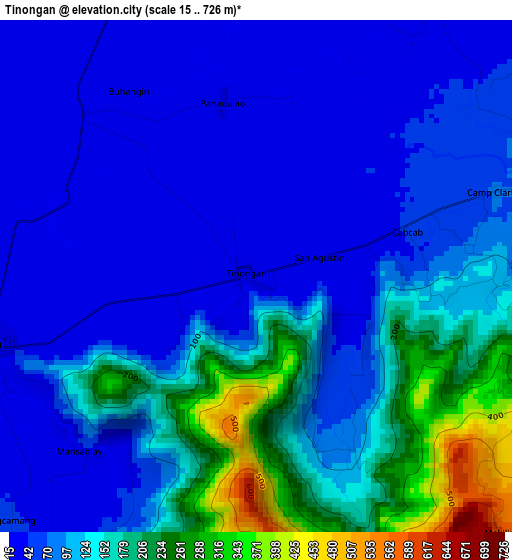 Tinongan elevation map