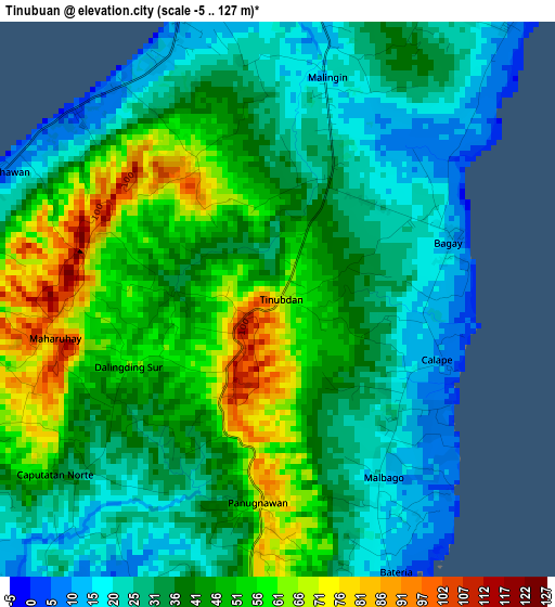 Tinubuan elevation map