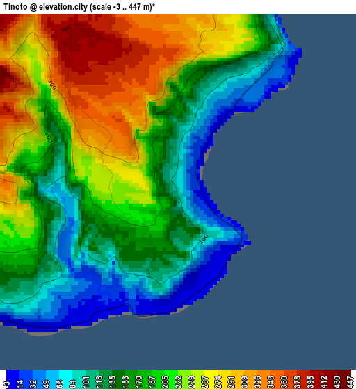 Tinoto elevation map