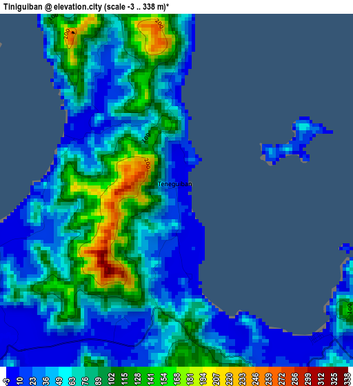 Tiniguiban elevation map