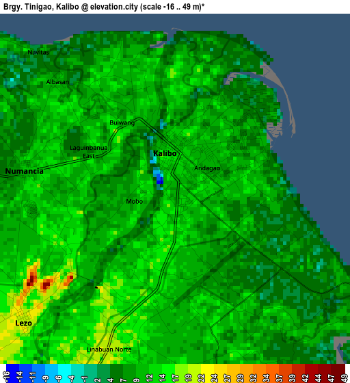 Brgy. Tinigao, Kalibo elevation map