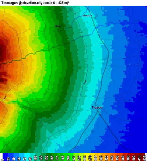 Tinawagan elevation map