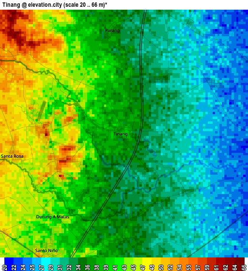 Tinang elevation map