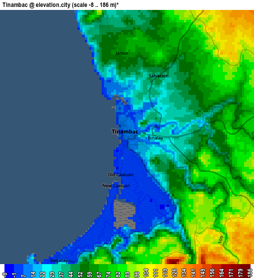 Tinambac elevation map