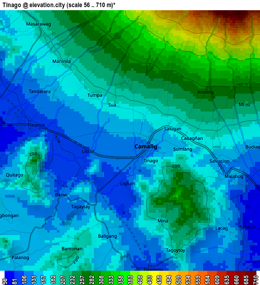 Tinago elevation map