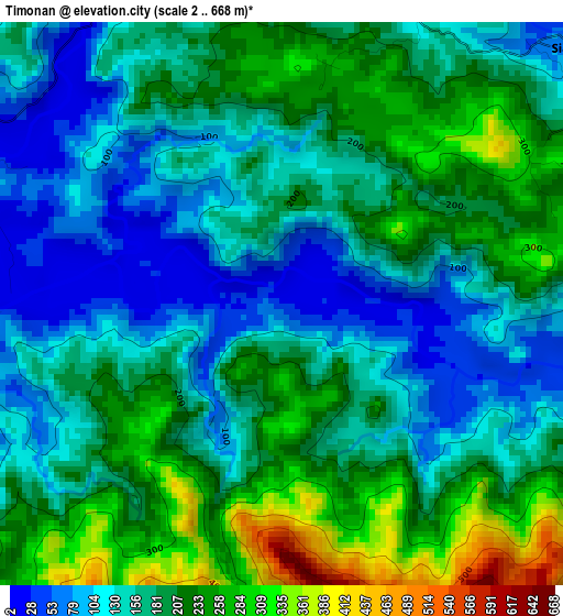 Timonan elevation map