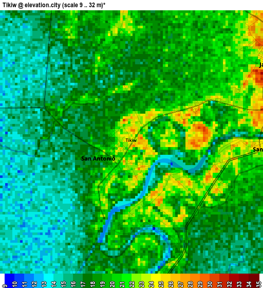 Tikiw elevation map