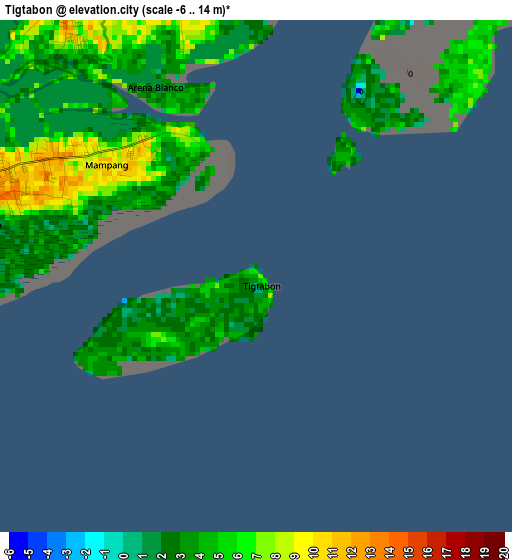 Tigtabon elevation map