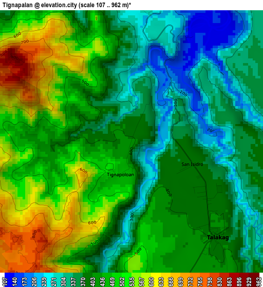 Tignapalan elevation map