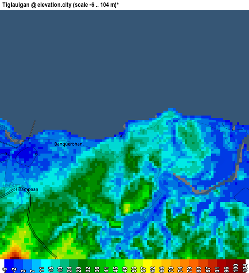 Tiglauigan elevation map