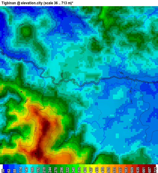 Tigbinan elevation map