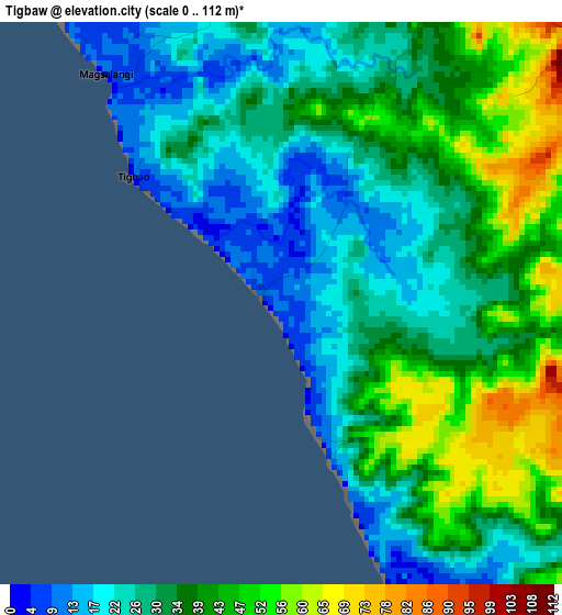 Tigbaw elevation map