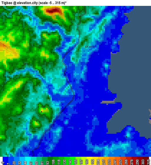 Tigbao elevation map