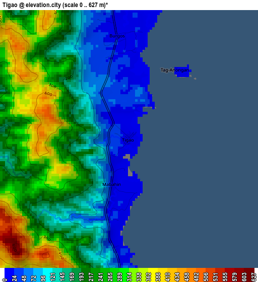 Tigao elevation map