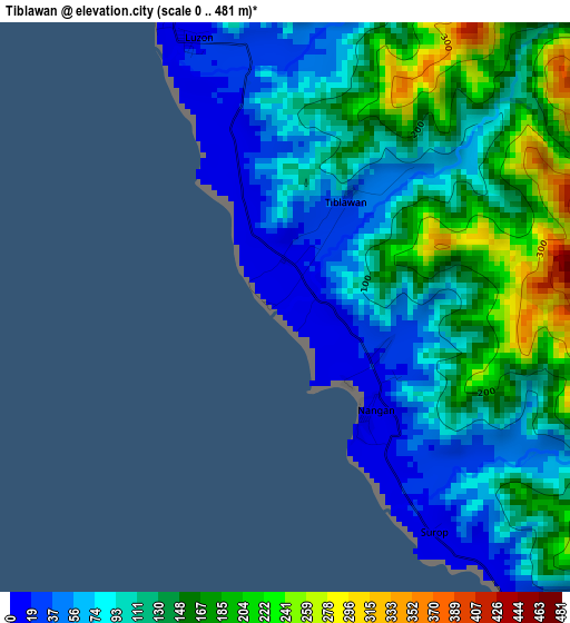 Tiblawan elevation map