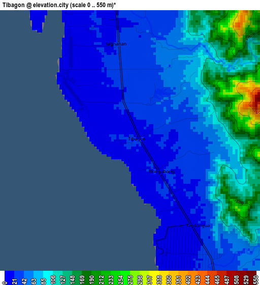 Tibagon elevation map