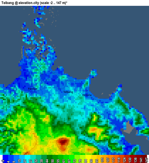 Telbang elevation map