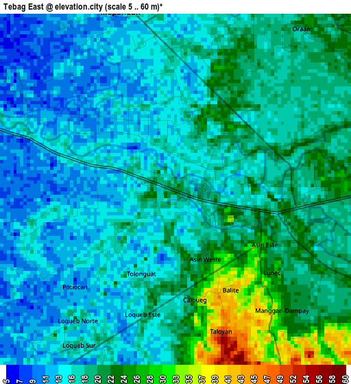 Tebag East elevation map