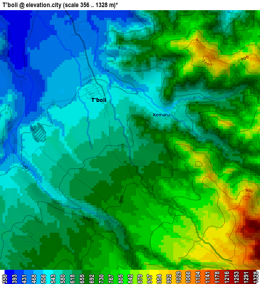 T'boli elevation map