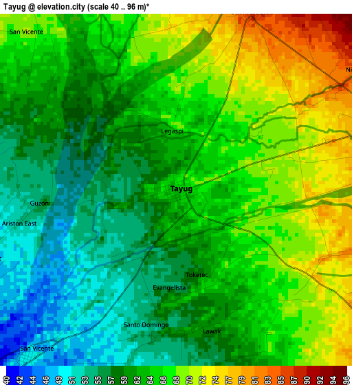 Tayug elevation map