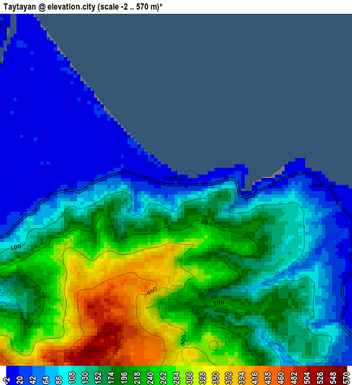 Taytayan elevation map