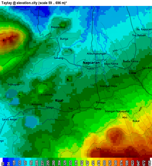 Taytay elevation map