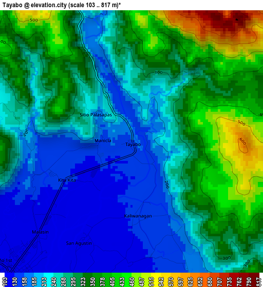 Tayabo elevation map