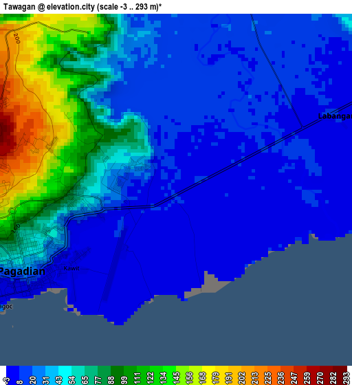 Tawagan elevation map