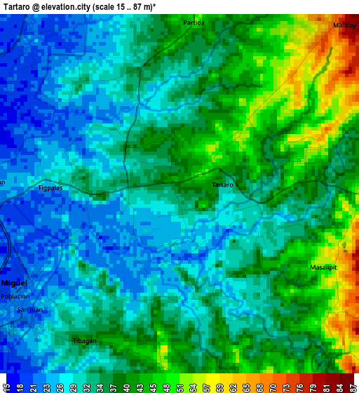 Tartaro elevation map