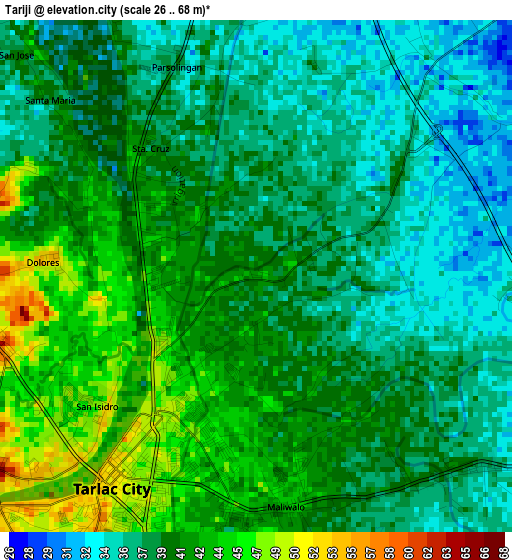 Tariji elevation map