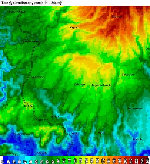 Tara elevation map