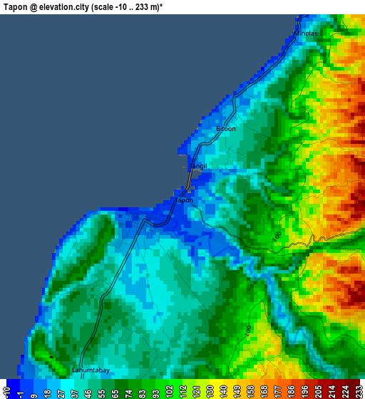 Tapon elevation map