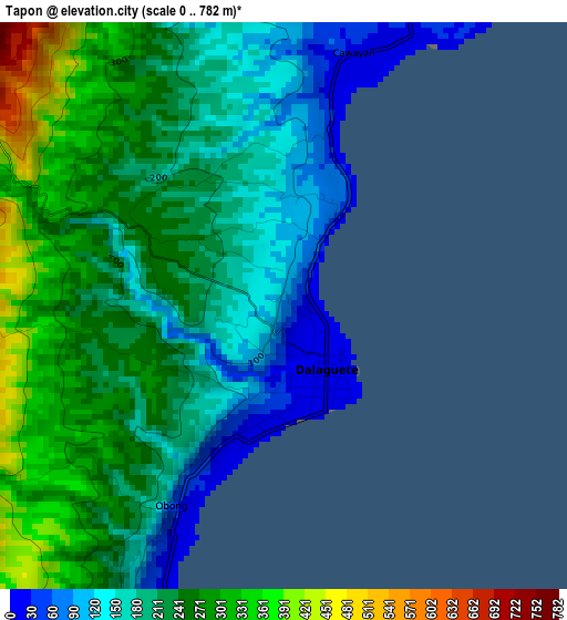 Tapon elevation map