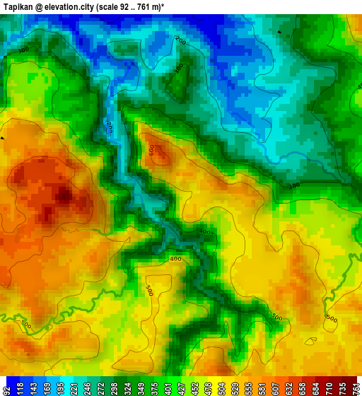 Tapikan elevation map