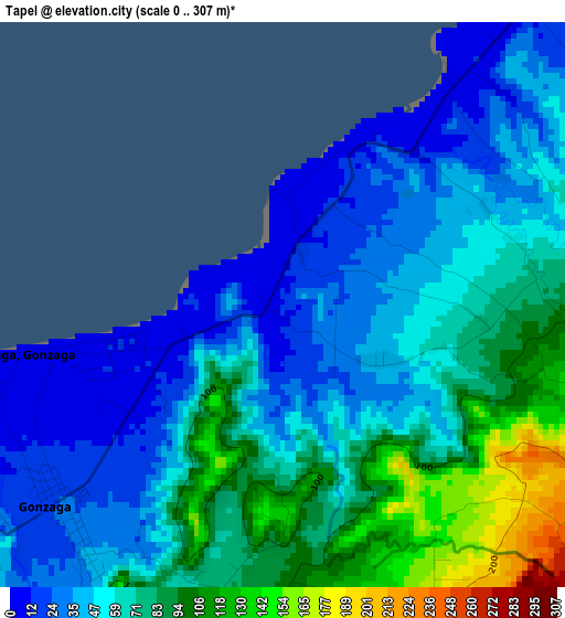 Tapel elevation map