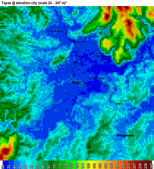 Tapas elevation map