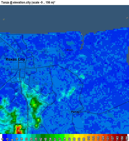Tanza elevation map