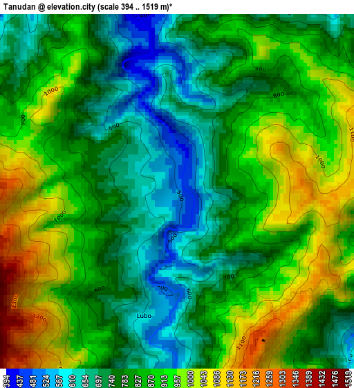 Tanudan elevation map