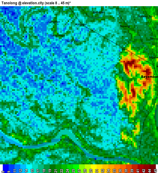 Tanolong elevation map