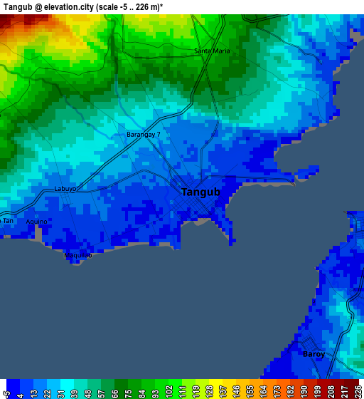 Tangub elevation map