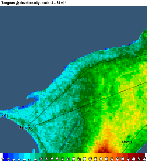 Tangnan elevation map