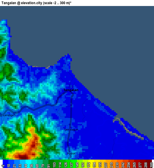 Tangalan elevation map