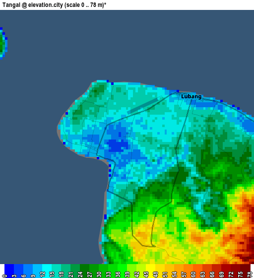 Tangal elevation map