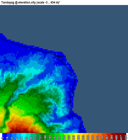 Tandayag elevation map