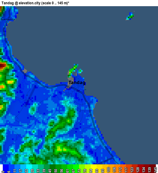 Tandag elevation map