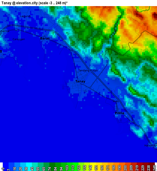 Tanay elevation map