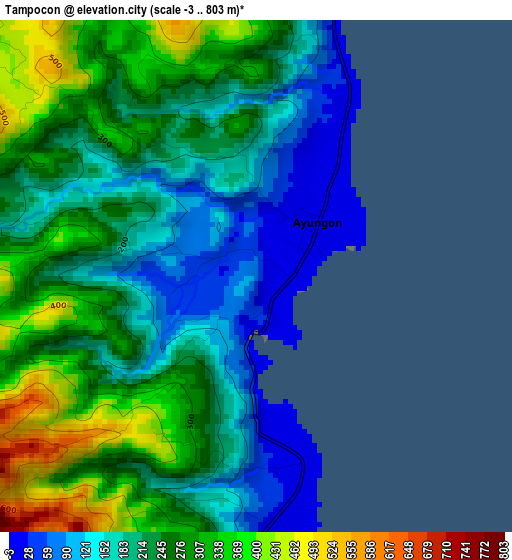 Tampocon elevation map