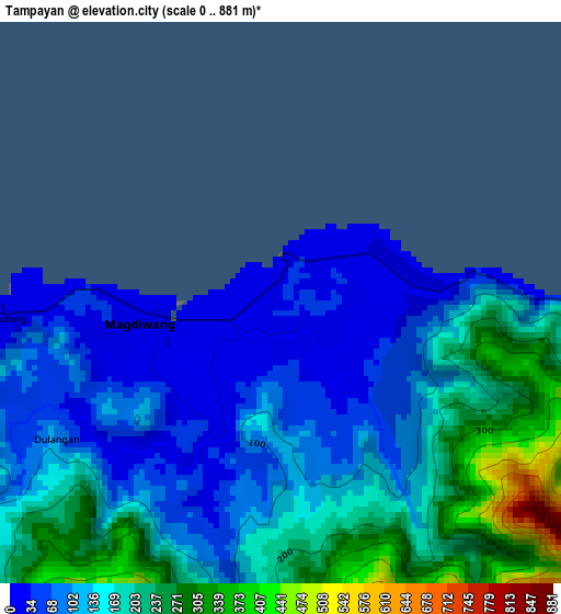 Tampayan elevation map