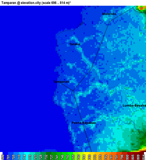 Tamparan elevation map