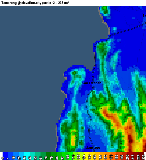 Tamorong elevation map